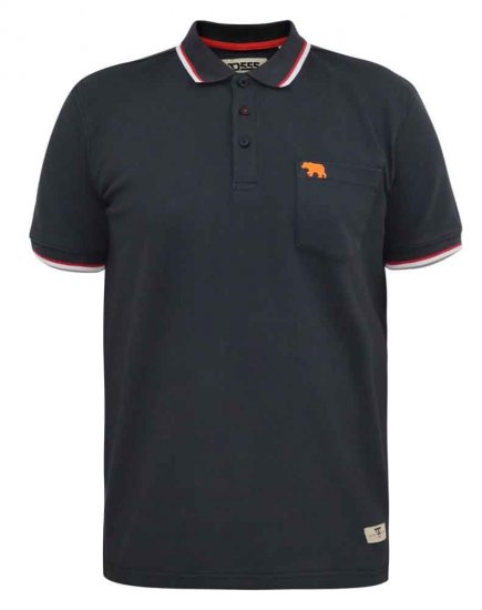 D555 Kirby Birdseye Pique Polo Black - Polo - Polo Uomo Taglie Forti