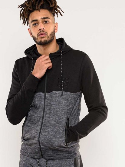 D555 Finnley Couture Hoody With Chest Embroidery Black - Felpe & felpe con cappuccio - Felpe & Felpe con Cappuccio Uomo Taglie Forti