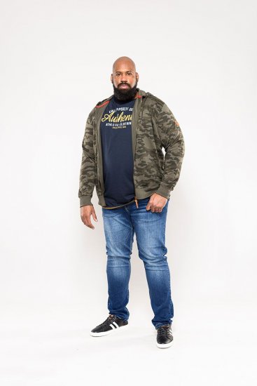 D555 Antonio Camo Printed Zip Through Hoody - Felpe & felpe con cappuccio - Felpe & Felpe con Cappuccio Uomo Taglie Forti