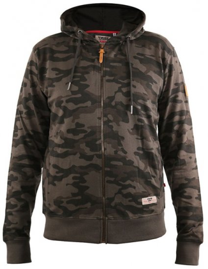 D555 Antonio Camo Printed Zip Through Hoody - Felpe & felpe con cappuccio - Felpe & Felpe con Cappuccio Uomo Taglie Forti