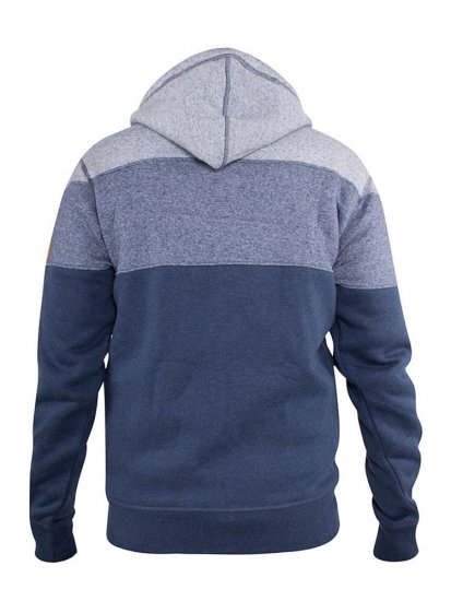 D555 Columbus Cut And Sew Panelled Zip Through Hoody Blue - Felpe & felpe con cappuccio - Felpe & Felpe con Cappuccio Uomo Taglie Forti