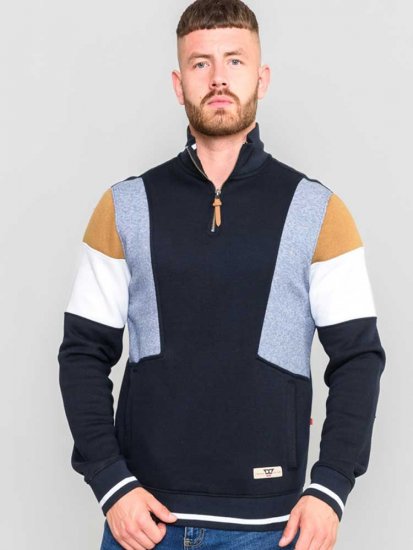 D555 Kenington Cut And Sew Half Zipper Sweatshirt - Felpe & felpe con cappuccio - Felpe & Felpe con Cappuccio Uomo Taglie Forti