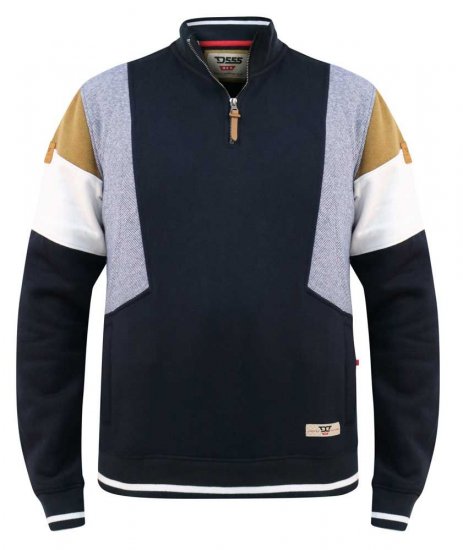 D555 Kenington Cut And Sew Half Zipper Sweatshirt - Felpe & felpe con cappuccio - Felpe & Felpe con Cappuccio Uomo Taglie Forti