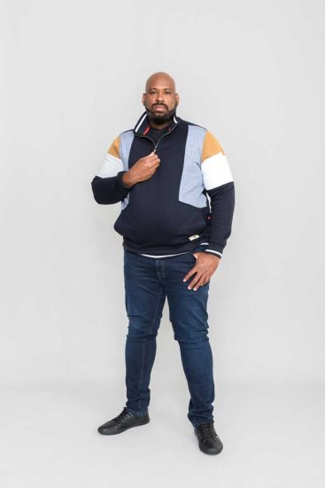 D555 Kenington Cut And Sew Half Zipper Sweatshirt - Felpe & felpe con cappuccio - Felpe & Felpe con Cappuccio Uomo Taglie Forti