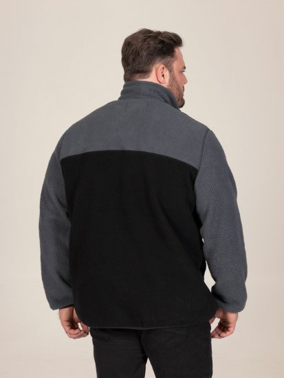 D555 Daly Quarter Zip Fleece Sweatshirt Nero/Grigio - Felpe & felpe con cappuccio - Felpe & Felpe con Cappuccio Uomo Taglie Forti