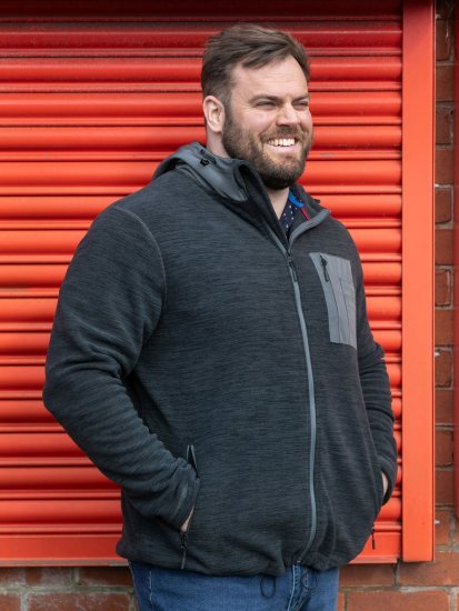 D555 Daly Quarter Zip Fleece Sweatshirt Nero/Grigio - Felpe & felpe con cappuccio - Felpe & Felpe con Cappuccio Uomo Taglie Forti