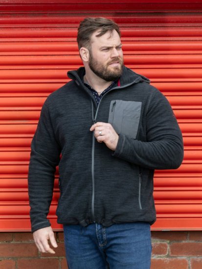 D555 Daly Quarter Zip Fleece Sweatshirt Nero/Grigio - Felpe & felpe con cappuccio - Felpe & Felpe con Cappuccio Uomo Taglie Forti