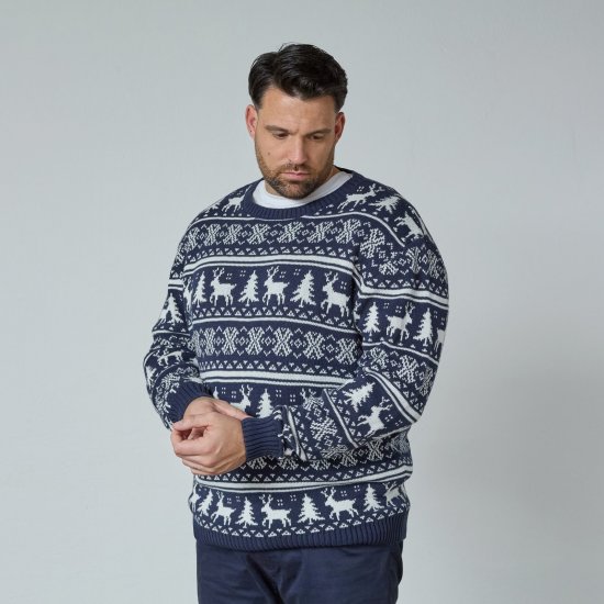 North Latitude 63144 Fjell Reindeer Knit Blu navy - Felpe & felpe con cappuccio - Felpe & Felpe con Cappuccio Uomo Taglie Forti