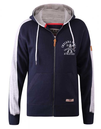 D555 Eaton Full Zip Hoodie Navy - Felpe & felpe con cappuccio - Felpe & Felpe con Cappuccio Uomo Taglie Forti