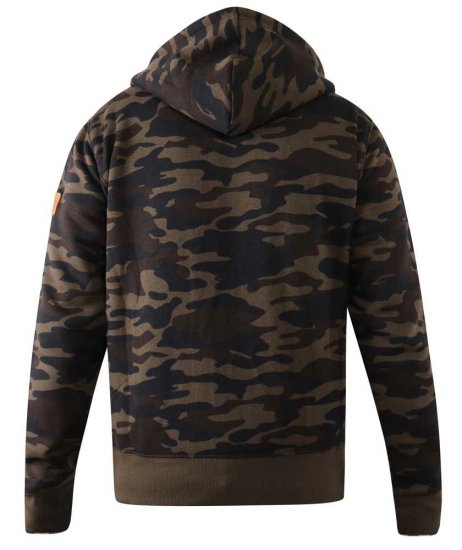 D555 Regent AOP Camo Zip Through Hoody - Felpe & felpe con cappuccio - Felpe & Felpe con Cappuccio Uomo Taglie Forti