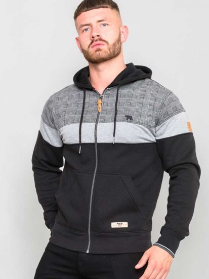 D555 Kipling Full Zip Hoodie Black - Felpe & felpe con cappuccio - Felpe & Felpe con Cappuccio Uomo Taglie Forti