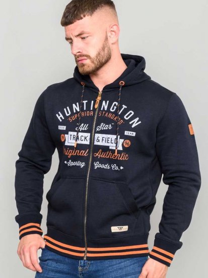 D555 Flanders Full Zip Hoody With Chest Print - Felpe & felpe con cappuccio - Felpe & Felpe con Cappuccio Uomo Taglie Forti