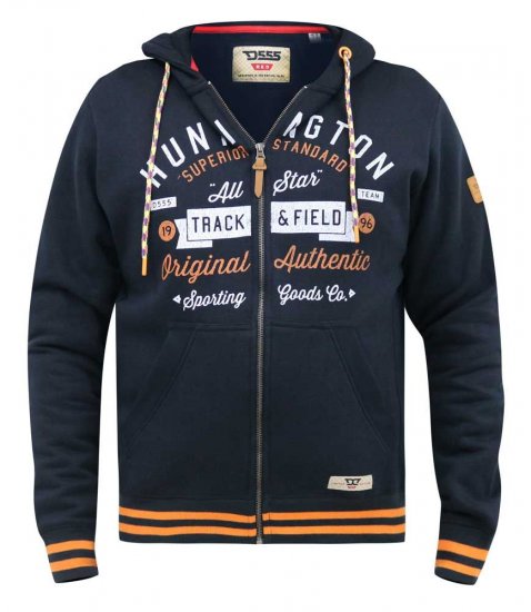 D555 Flanders Full Zip Hoody With Chest Print - Felpe & felpe con cappuccio - Felpe & Felpe con Cappuccio Uomo Taglie Forti