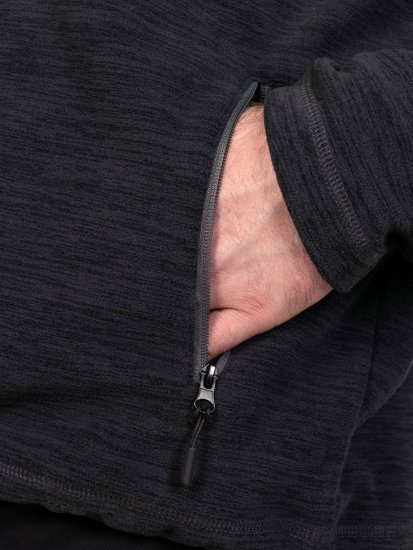 D555 Damien Micro Fleece Zip Through Hoody Nero/Grigio - Felpe & felpe con cappuccio - Felpe & Felpe con Cappuccio Uomo Taglie Forti