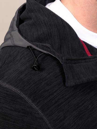 D555 Damien Micro Fleece Zip Through Hoody Nero/Grigio - Felpe & felpe con cappuccio - Felpe & Felpe con Cappuccio Uomo Taglie Forti