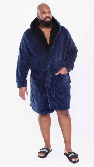 D555 Newquay Bathrobe Navy - Intimo & costumi da bagno - Intimo Taglie Forti Uomo