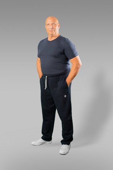 20 Nodi Ponente Long Leg Sports Pants in Combed Fleece Cotton Navy - Pantaloni & pantaloncini tuta - Pantaloni Tuta Uomo Taglie Forti