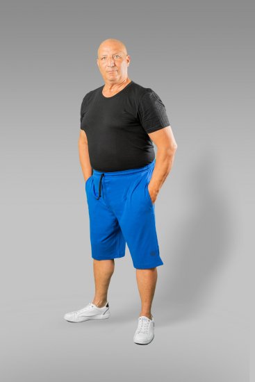 20 Nodi Short Leg Sports Pants in Combed Cotton Jersey Blue - Pantaloni & pantaloncini tuta - Pantaloni Tuta Uomo Taglie Forti