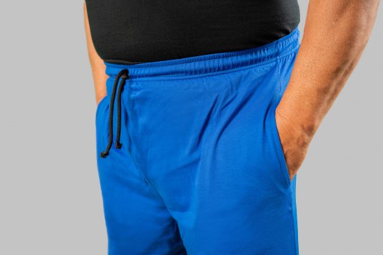 20 Nodi Short Leg Sports Pants in Combed Cotton Jersey Blue - Pantaloni & pantaloncini tuta - Pantaloni Tuta Uomo Taglie Forti