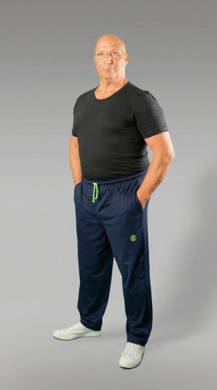 20 Nodi Libeccio Long Leg Sports Pants in Combed Cotton Jersey Navy - Pantaloni & pantaloncini tuta - Pantaloni Tuta Uomo Taglie Forti