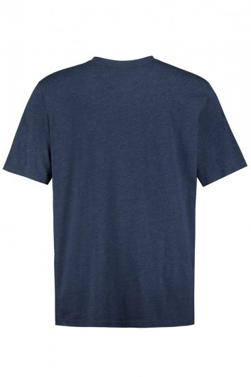 JP1880 702415 T-shirt con scollo a V Blu medio melange - Magliette - Magliette Uomo Taglie Forti