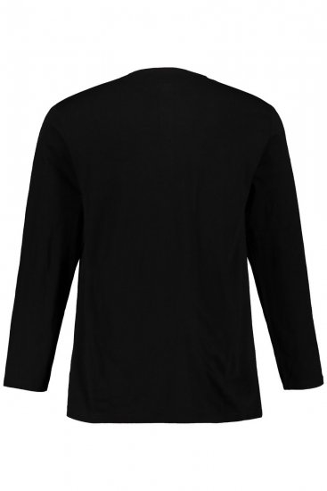 JP1880 702555 T-shirt Henley a maniche lunghe Nero - Magliette - Magliette Uomo Taglie Forti