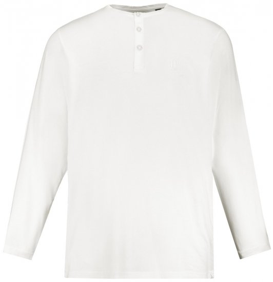 JP1880 702555 T-shirt Henley a maniche lunghe Bianco - Magliette - Magliette Uomo Taglie Forti