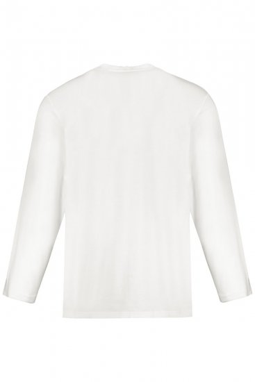 JP1880 702555 T-shirt Henley a maniche lunghe Bianco - Magliette - Magliette Uomo Taglie Forti