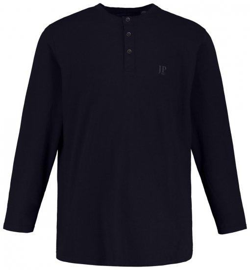 JP1880 702555 T-shirt Henley a maniche lunghe Blu scuro - Magliette - Magliette Uomo Taglie Forti