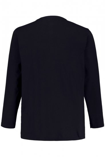 JP1880 702555 T-shirt Henley a maniche lunghe Blu scuro - Magliette - Magliette Uomo Taglie Forti