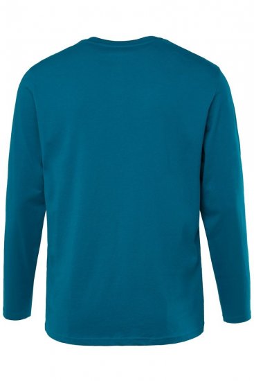JP1880 Henley T-shirt Long Sleeve Blue - Magliette - Magliette Uomo Taglie Forti