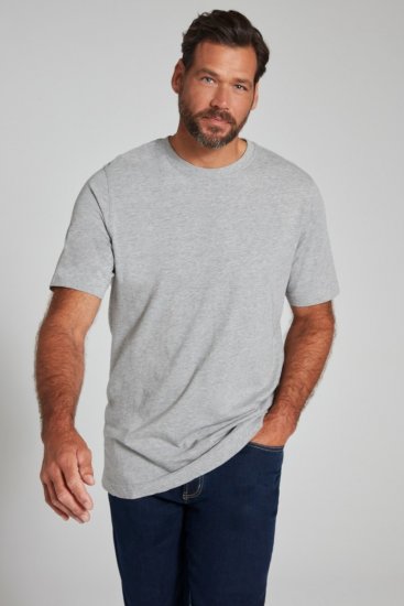 JP1880 702558 T-shirt con girocollo Grigio melange - Magliette - Magliette Uomo Taglie Forti