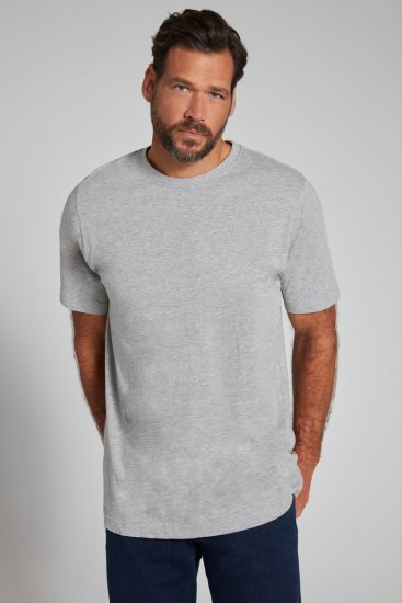 JP1880 702558 T-shirt con girocollo Grigio melange - Magliette - Magliette Uomo Taglie Forti