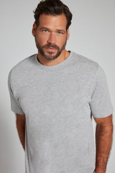 JP1880 702558 T-shirt con girocollo Grigio melange - Magliette - Magliette Uomo Taglie Forti