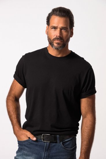 JP1880 702558 T-shirt con girocollo Nero - Magliette - Magliette Uomo Taglie Forti