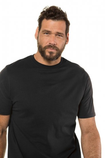 JP1880 702558 T-shirt con girocollo Nero - Magliette - Magliette Uomo Taglie Forti