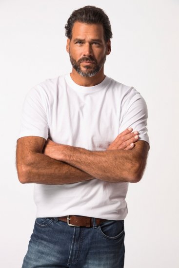 JP1880 702558 T-shirt con girocollo Bianco - Magliette - Magliette Uomo Taglie Forti