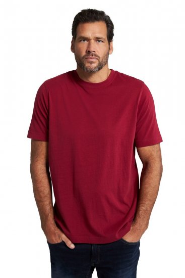 JP1880 702558 T-shirt con girocollo Rosso scuro - Magliette - Magliette Uomo Taglie Forti