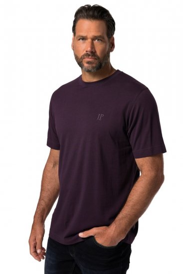 JP1880 702637 T-shirt con girocollo confezione da 2 Viola scuro/Nero - Magliette - Magliette Uomo Taglie Forti