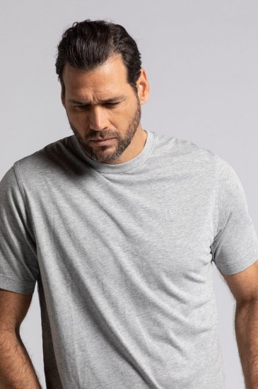 JP1880 702637 T-shirt con girocollo confezione da 2 Grigio melange - Magliette - Magliette Uomo Taglie Forti