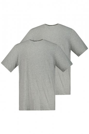 JP1880 702637 T-shirt con girocollo confezione da 2 Grigio melange - Magliette - Magliette Uomo Taglie Forti