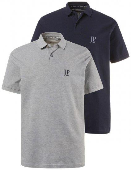 JP1880 704317 Polo confezione da 2 Blu scuro/Grigio melange - Polo - Polo Uomo Taglie Forti