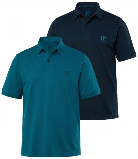 JP1880 704317 Polo confezione da 2 Blu petrolio/Blu scuro - Polo - Polo Uomo Taglie Forti