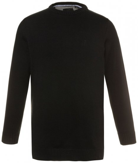 JP1880 708261 Maglione in maglia con girocollo Nero - Felpe & felpe con cappuccio - Felpe & Felpe con Cappuccio Uomo Taglie Forti