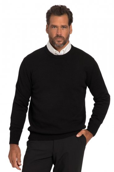 JP1880 708261 Maglione in maglia con girocollo Nero - Felpe & felpe con cappuccio - Felpe & Felpe con Cappuccio Uomo Taglie Forti