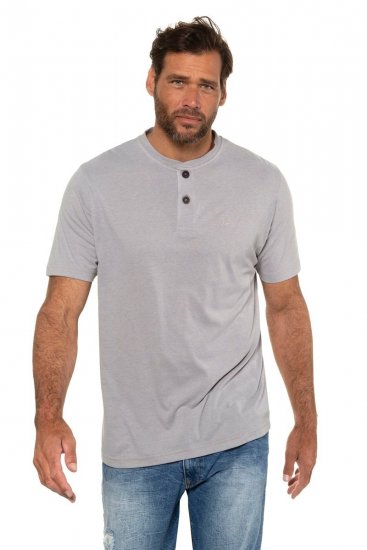 JP1880 708420 T-shirt Henley confezione da 2 Grigio melange - Magliette - Magliette Uomo Taglie Forti