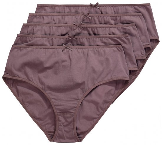Ulla Popken 710201 Slip confezione da 5 Marrone - Slip - 