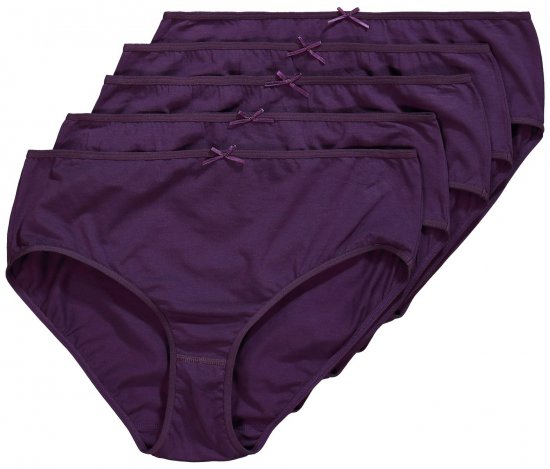 Ulla Popken 710201 Slip confezione da 5 Melanzana - Slip - 