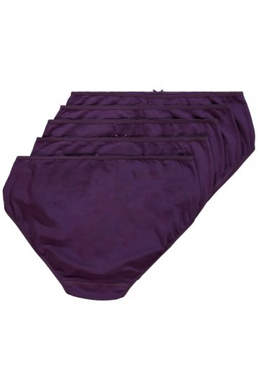 Ulla Popken 710201 Slip confezione da 5 Melanzana - Slip - 