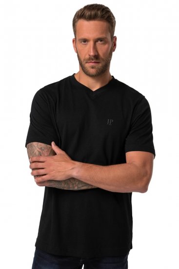 JP1880 711318 T-shirt con scollo a V confezione da 2 Nero - Magliette - Magliette Uomo Taglie Forti